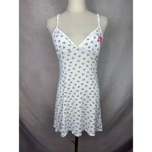 Vintage Y2K Victorias Secret Pink PJ Mini Sleep Dress Roses Small RARE Babydoll